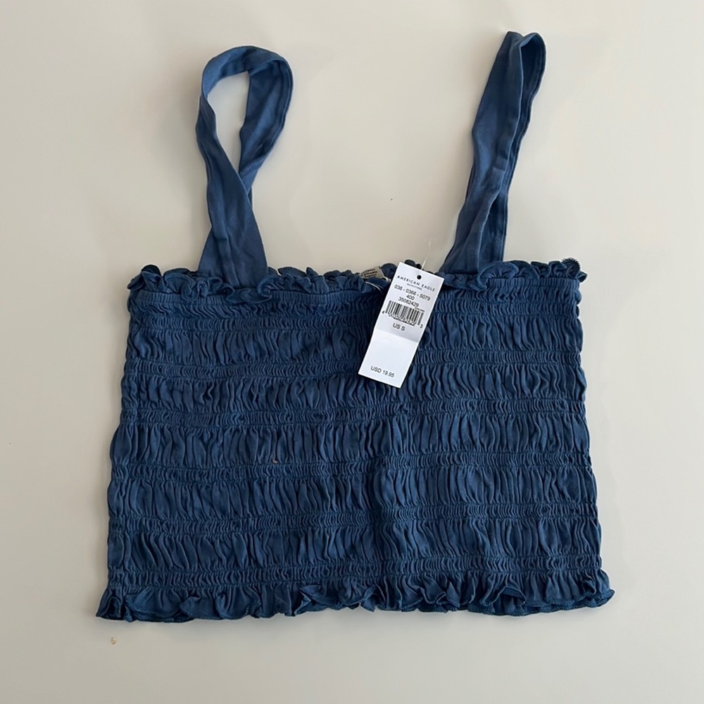Blue American Eagle Crop Top
